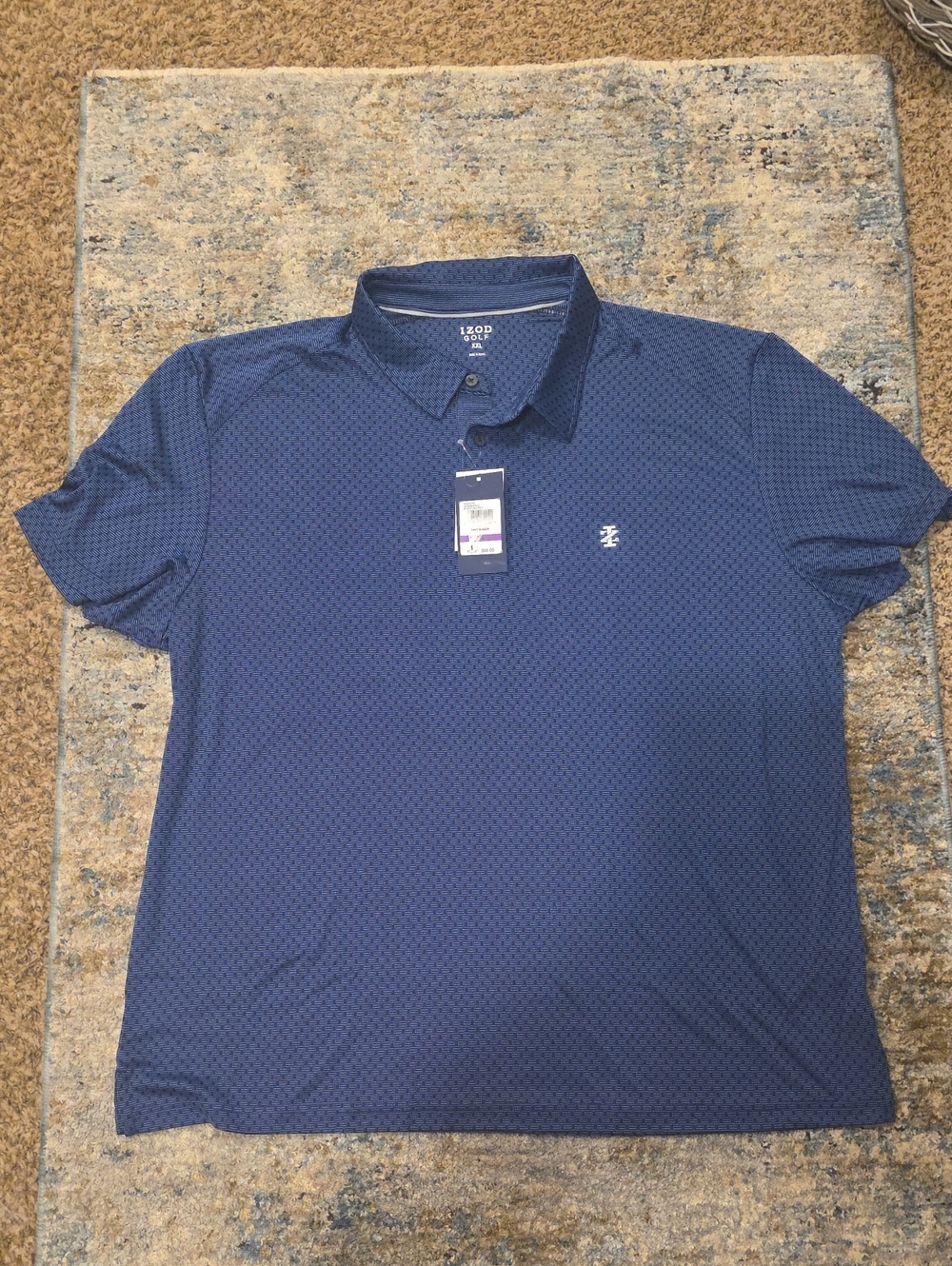 IZOD Men’s Navy Micro-Pattern Polo
